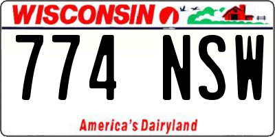 WI license plate 774NSW