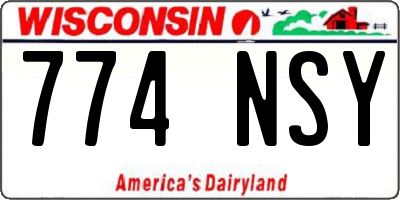 WI license plate 774NSY