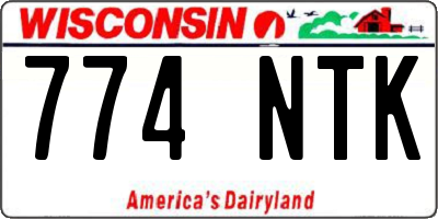 WI license plate 774NTK