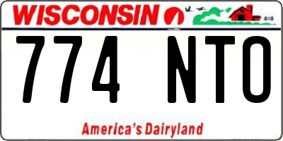 WI license plate 774NTO