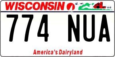 WI license plate 774NUA
