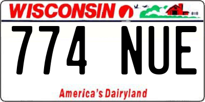 WI license plate 774NUE