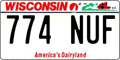 WI license plate 774NUF
