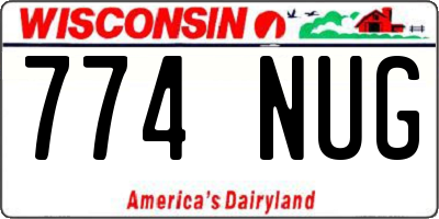 WI license plate 774NUG
