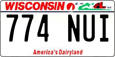 WI license plate 774NUI