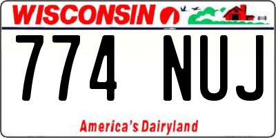 WI license plate 774NUJ