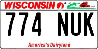 WI license plate 774NUK