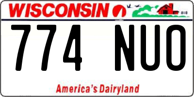 WI license plate 774NUO