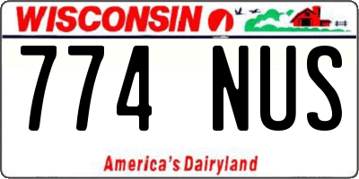 WI license plate 774NUS