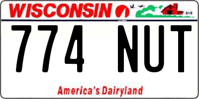 WI license plate 774NUT