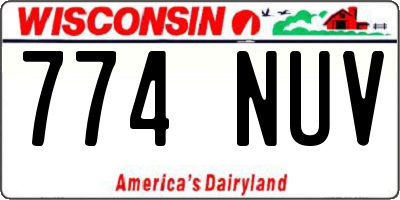 WI license plate 774NUV