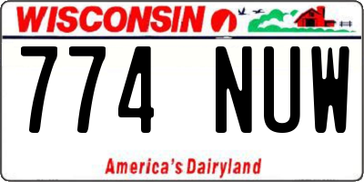 WI license plate 774NUW