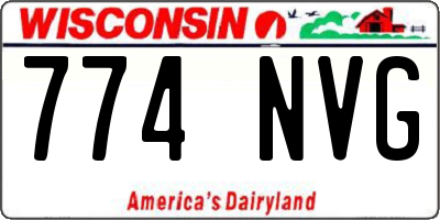 WI license plate 774NVG