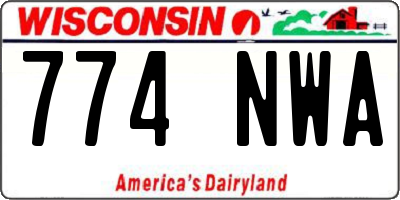 WI license plate 774NWA