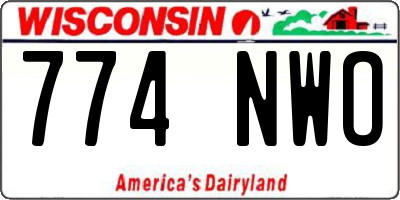 WI license plate 774NWO