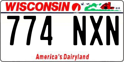 WI license plate 774NXN