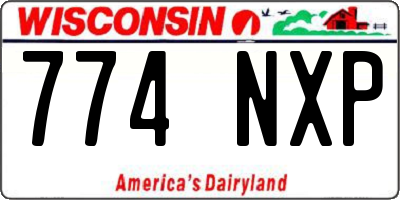 WI license plate 774NXP