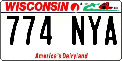 WI license plate 774NYA