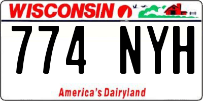 WI license plate 774NYH
