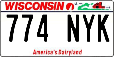 WI license plate 774NYK