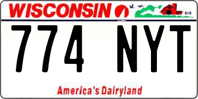 WI license plate 774NYT