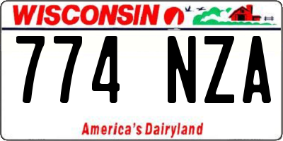 WI license plate 774NZA