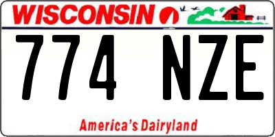WI license plate 774NZE