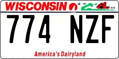 WI license plate 774NZF
