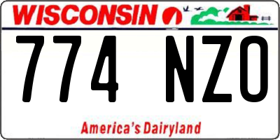 WI license plate 774NZO