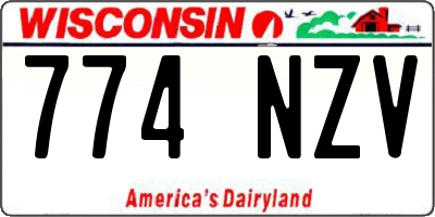 WI license plate 774NZV