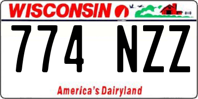WI license plate 774NZZ