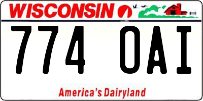 WI license plate 774OAI