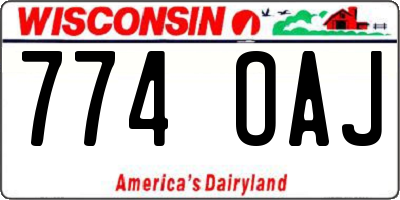 WI license plate 774OAJ