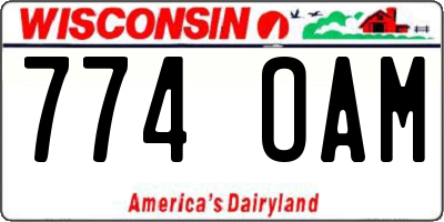 WI license plate 774OAM