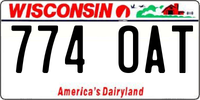 WI license plate 774OAT