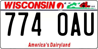 WI license plate 774OAU