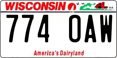 WI license plate 774OAW