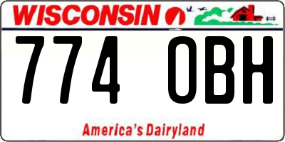 WI license plate 774OBH