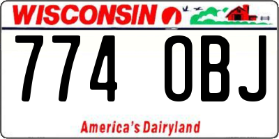 WI license plate 774OBJ