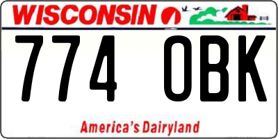 WI license plate 774OBK
