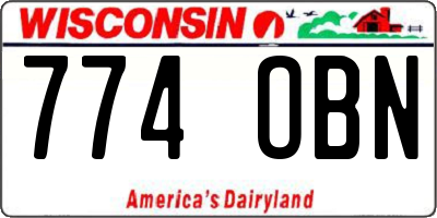 WI license plate 774OBN