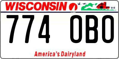WI license plate 774OBO