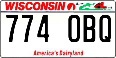 WI license plate 774OBQ