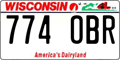 WI license plate 774OBR