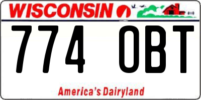WI license plate 774OBT