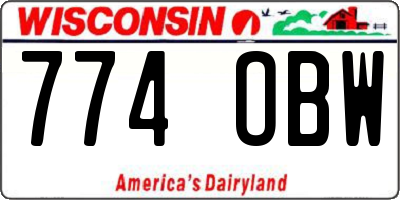 WI license plate 774OBW