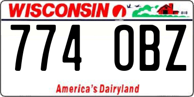 WI license plate 774OBZ