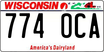 WI license plate 774OCA