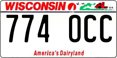 WI license plate 774OCC