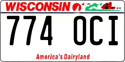 WI license plate 774OCI